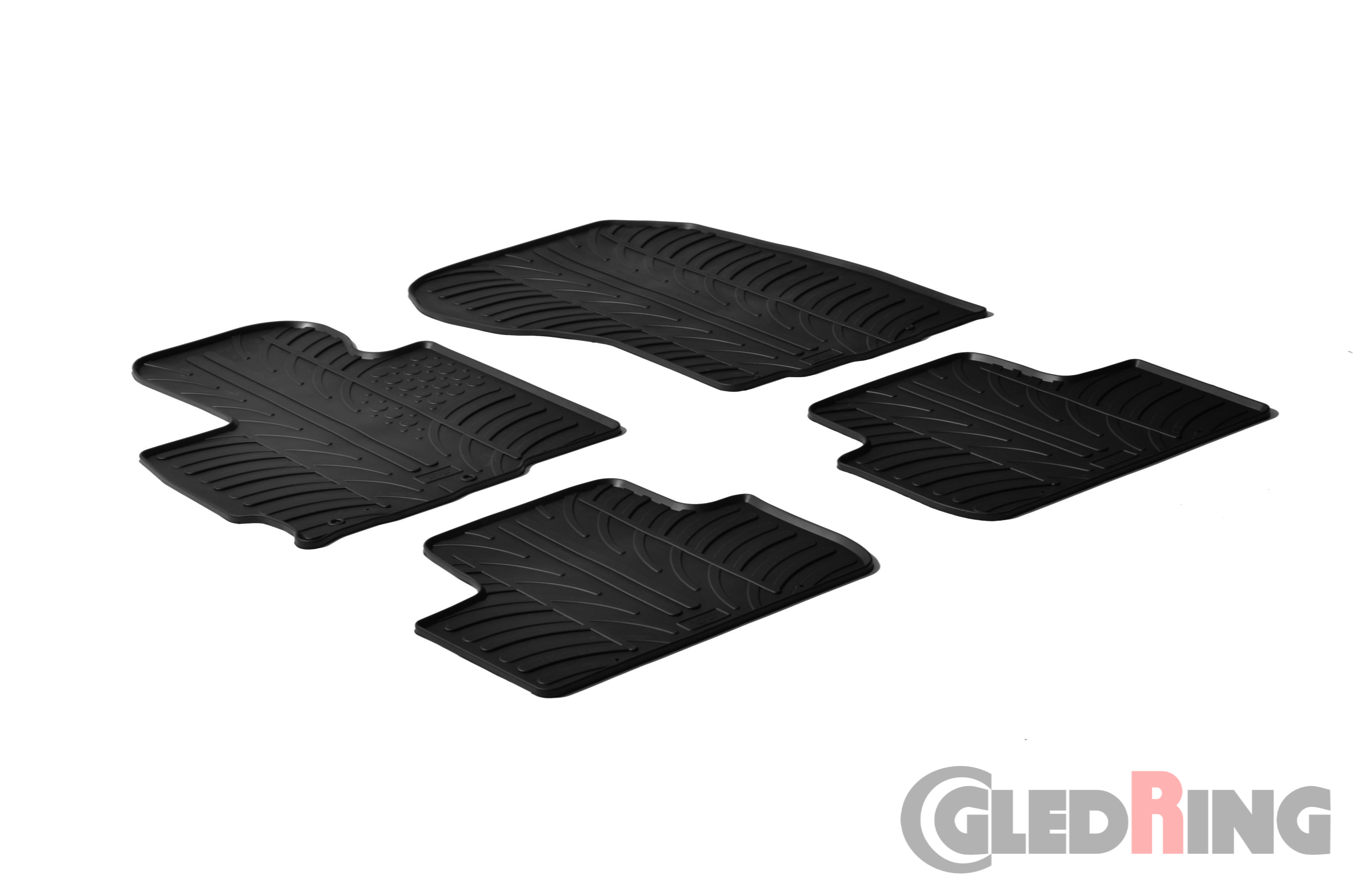 Original Gledring Passform Fußmatten Gummimatten 4 Tlg. Loch Fix. - Mitsubishi ASX 2009-> FL 2019->